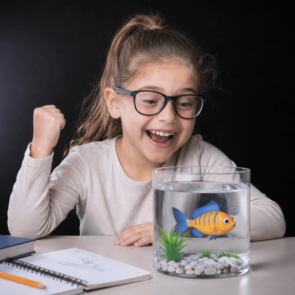 petite fille contente d'avoir compris la notion de volume lors d'un atelier de rem&eacute;diation p&eacute;dagogique
